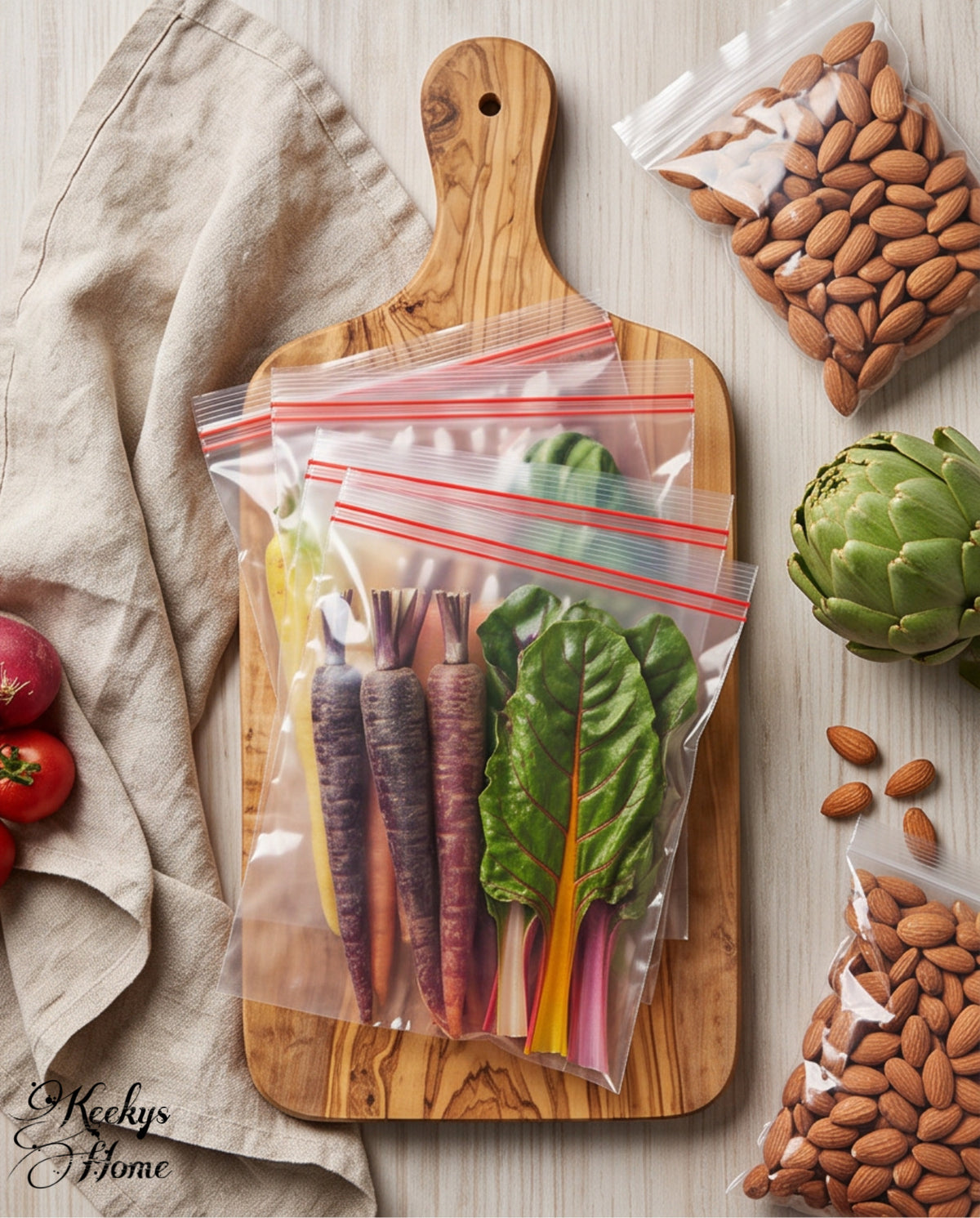 Reusable ziplock food storage bags